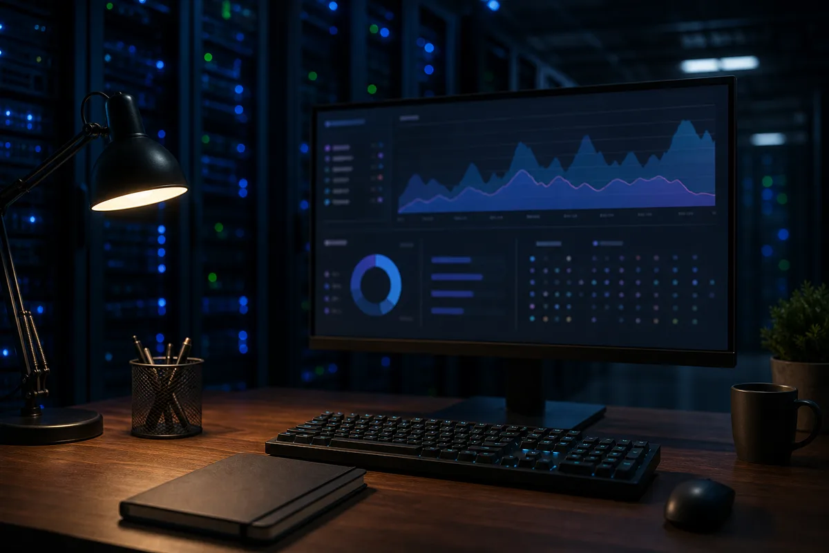 Écran d&rsquo;analyse de performance web affichant des indicateurs de chargement de page